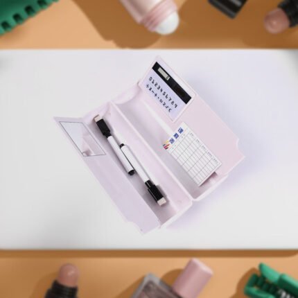 8 in Compass Box, Geometry Box Compartment, Pencil Box with Calculator, Mirror, in Marker Pen