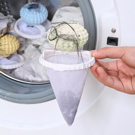 Floating Cylindrical Shape Reusable Lint Mesh Bag for Washing Machines Friendly and Durable for Cleaner Laundry