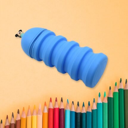 Silicone Telescopic Pencil Case with Zipper Closure Large Capacity Pen Holder for School, Office, and Home Use Stylish Functional Design