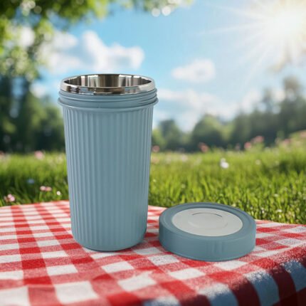 Double Wall Inner Steel Travel Glass (500ml) Approx (1 Pc Mix Color)