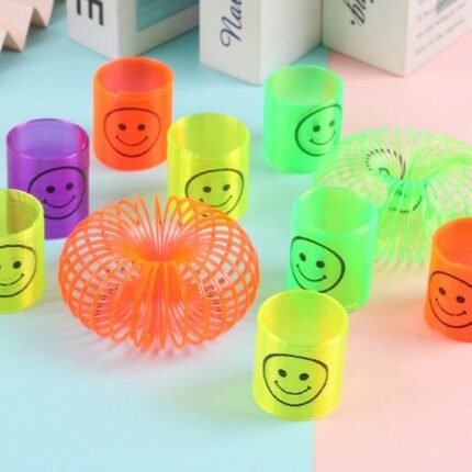 Multicolor Magic Smiley Spring Toy (12 Pcs Set) Fun, Portable Slinky Spring Toy for children, stylish for Birthdays and Playtime
