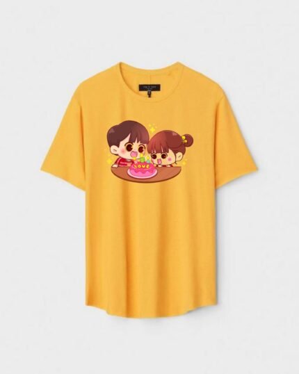 Unisex Designer Premium Quality Printed T-Shirt For Boys And Girls :: Cloth type : Cotton - Colour :: Yellow